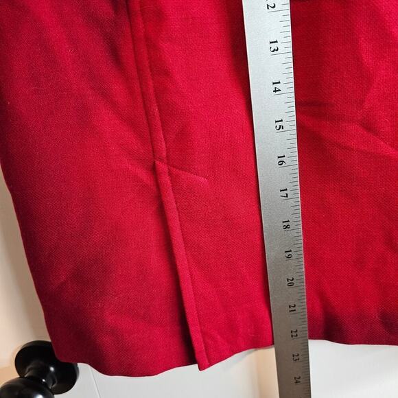 Talbots Skirt Womens Size 10 Petite Red Wool Lined Pencil Slits Career Business - Picture 6 of 9